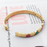 Sweet Heart Charm Cuff Bangles