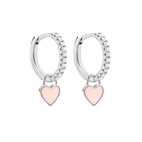 Candy  Color Enamel Heart Charm Drop Earring