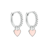 Candy  Color Enamel Heart Charm Drop Earring