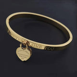 Sweet Heart Charm Cuff Bangles