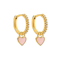 Candy  Color Enamel Heart Charm Drop Earring