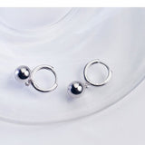 Geometric Balls Sterling Silver Hoop Earring