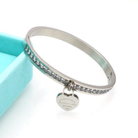 Sweet Heart Charm Cuff Bangles