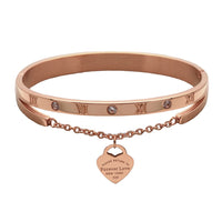 Sweet Heart Charm Cuff Bangles