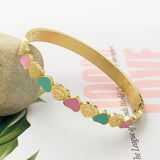 Sweet Heart Charm Cuff Bangles