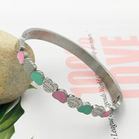 Sweet Heart Charm Cuff Bangles