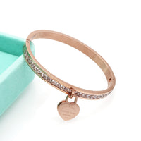 Sweet Heart Charm Cuff Bangles