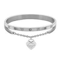 Sweet Heart Charm Cuff Bangles