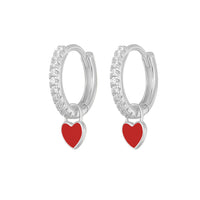 Candy  Color Enamel Heart Charm Drop Earring