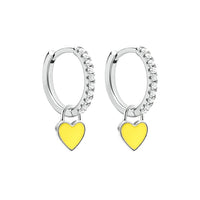 Candy  Color Enamel Heart Charm Drop Earring