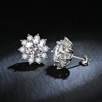 Snowflake Moissanite Stud Earrings