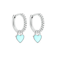 Candy  Color Enamel Heart Charm Drop Earring