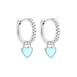 Candy  Color Enamel Heart Charm Drop Earring