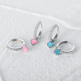 Candy  Color Enamel Heart Charm Drop Earring