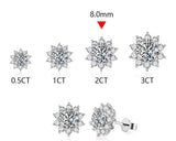 Snowflake Moissanite Stud Earrings