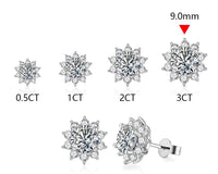 Snowflake Moissanite Stud Earrings