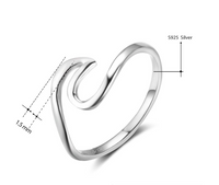 Sterling Silver Wave Ring