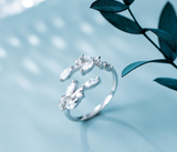 "Yves" Sparkle Leaf Ring