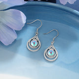 "Iris" Rainbow Moonstone Drop Earrings