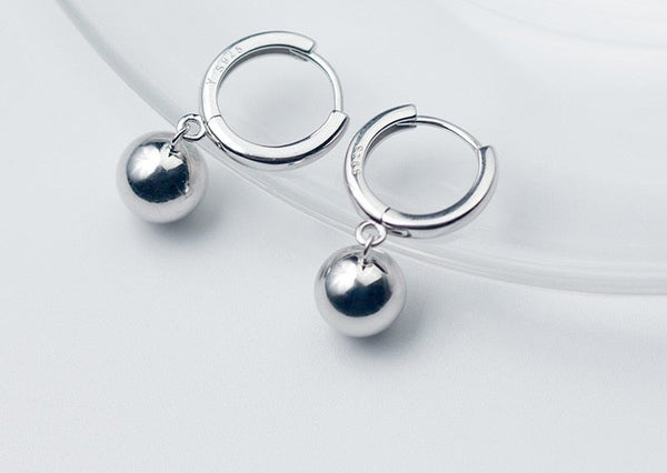 Geometric Balls Sterling Silver Hoop Earring