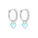 Candy  Color Enamel Heart Charm Drop Earring