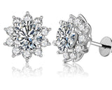 Snowflake Moissanite Stud Earrings