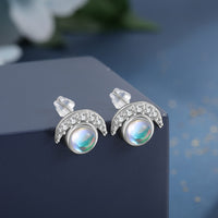 "Astrid" Moon Moonstone Earring